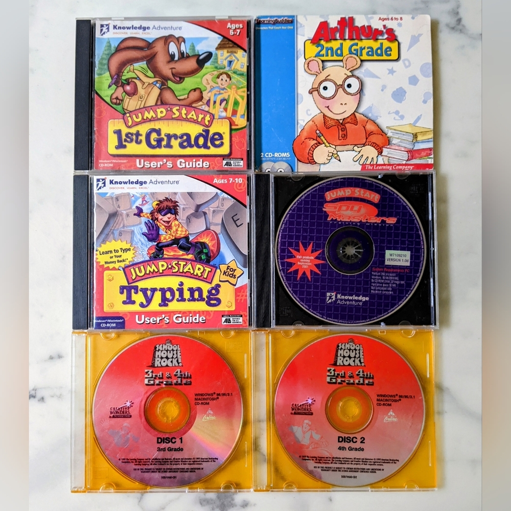 Set Of 6 Educational CD-ROM for Kids.